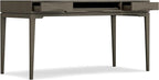 SIMPLIHOME Harper Desk - 60-Inch Wide Solid Hardwood Writing Desk in Farmhouse Grey, Mid-Century Modern Home Office Computer Table for Workspace or Study with 2 Drawers and Flip-Down Keyboard Tray