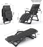 Gravity Chair, Premium Lawn Recliner Folding Portable Chaise Lounge for Patio Beach(Light Gray)
