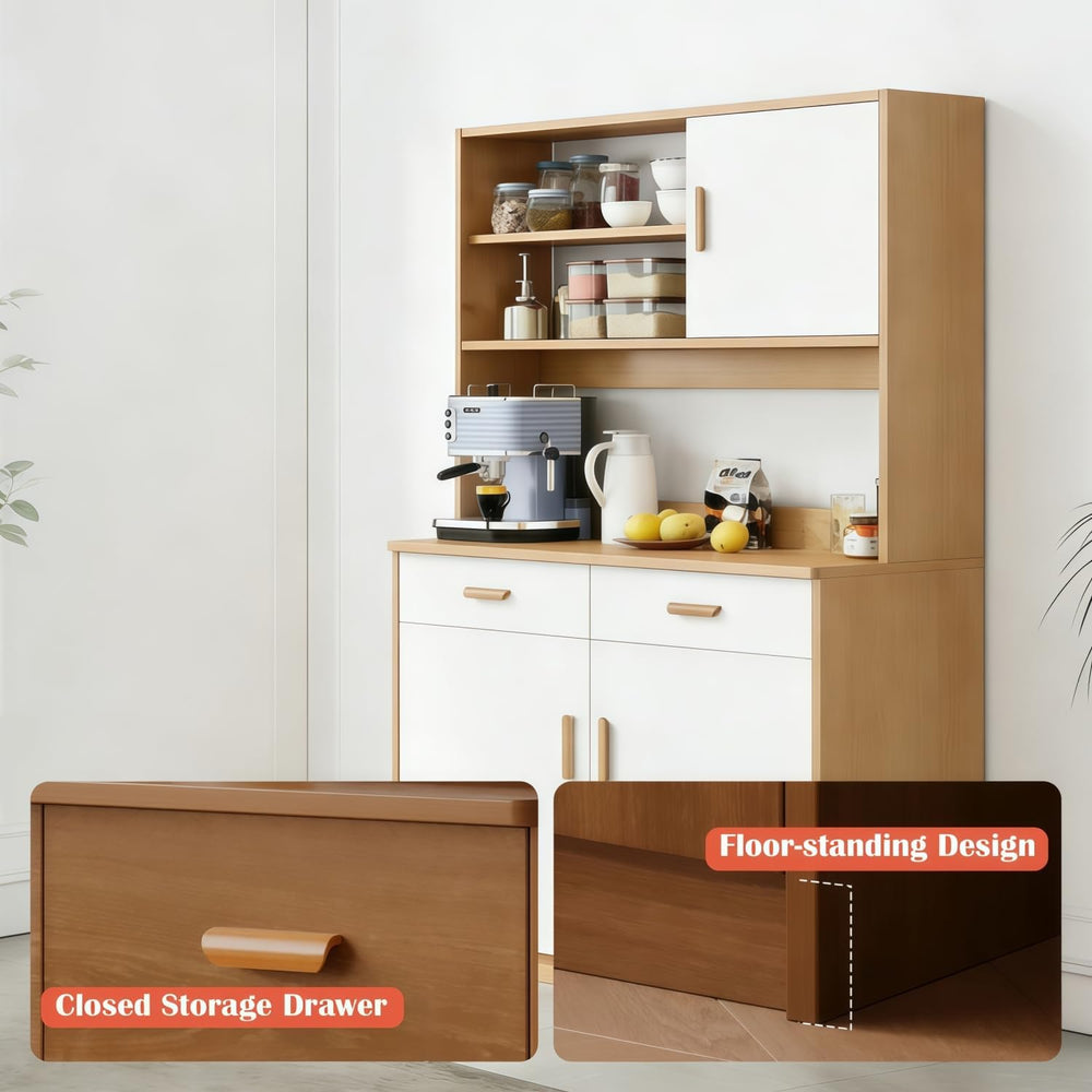 Kavie Kitchen Pantry Cabinet, Large-Capacity Sideboard with Open Shelf, Doors...