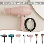 Hair Dryer Holder, Stainless Steel Blow Dryer Holder Self Adhesive, Dyson Hair Dryer Holder Wall Mounted Compatible with Dyson, Hairdryer Holder for Bathroom White PTALSEAW
