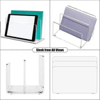 1 Pcs Acrylic Mile Sorter for Desk, 2 Upright Compartments Desk Mail Organizer, Acrylic Mail File Organizer Sorters for Envelope Paper Document, Clear Files Sorter for Office Home, Vertical
