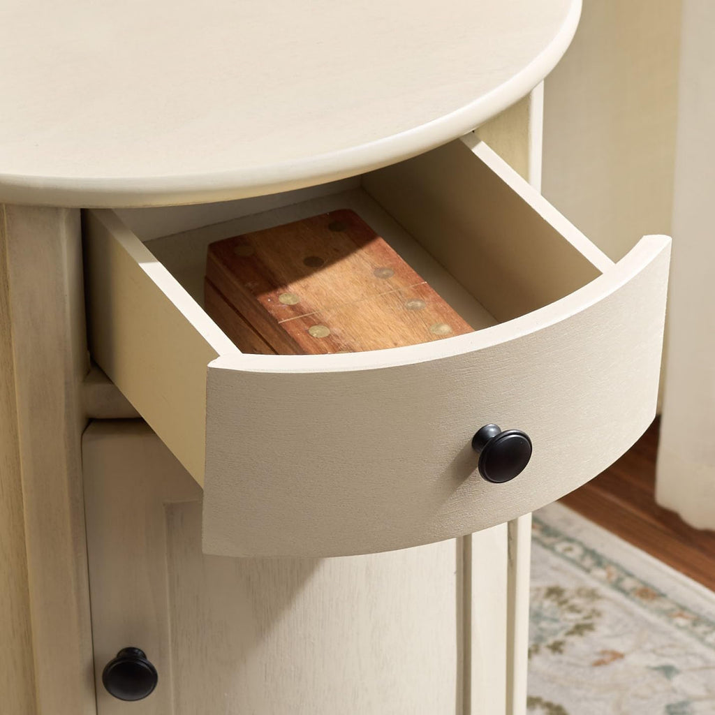 SAFAVIEH Furniture - Tabitha 1-Drawer Accent Table - Sand - Solid Wood - Farmhouse Storage Design - Ideal for Living Room, Entryway, Home Office, 17.7"W x 17.7"D x 26"H - Fully Assembled (AMH5712G)