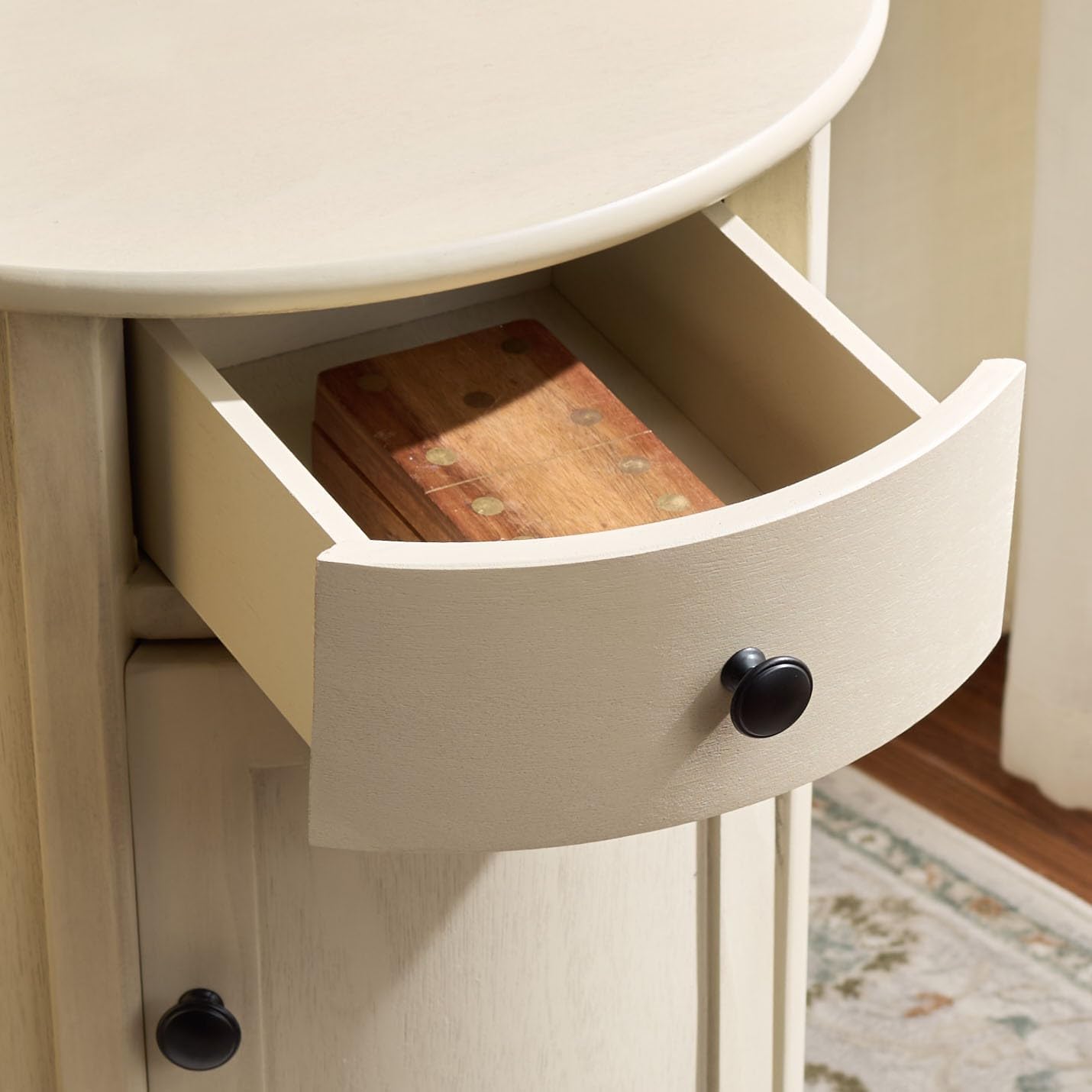 SAFAVIEH Furniture - Tabitha 1-Drawer Accent Table - Sand - Solid Wood - Farmhouse Storage Design - Ideal for Living Room, Entryway, Home Office, 17.7"W x 17.7"D x 26"H - Fully Assembled (AMH5712G)