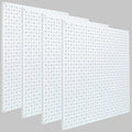 Pegboard Rack Garage Storage Steel Horizontal Peg Board Pack,Steel Pegboard Heavy Duty- 4 Pack 16-Inch X 16-Inch Metal Peg Board Tool Organization Panels(White)