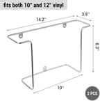 MyGift Modern Metal Wire Wall Mounted Vinyl Records Storage Racks, Hanging LP Record Holders, Floating Album Cover Display Shelves, Set of 2 (Silver-2 Pcs)
