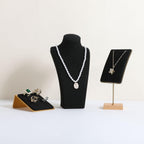 GemeShou Black necklace storage organizer for sale, Velvet necklace holder stand, jewelry bust display stands, Jewelry Mannequin for Countertop, Showcase【Black-Small height 7.68 inch】