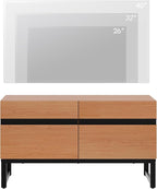 WAMPAT Modern TV Stand for TVs Up to 40 Inch, Entertainment Center Media Console with Storage Cabinet, TV Console for Living Room, Mocha