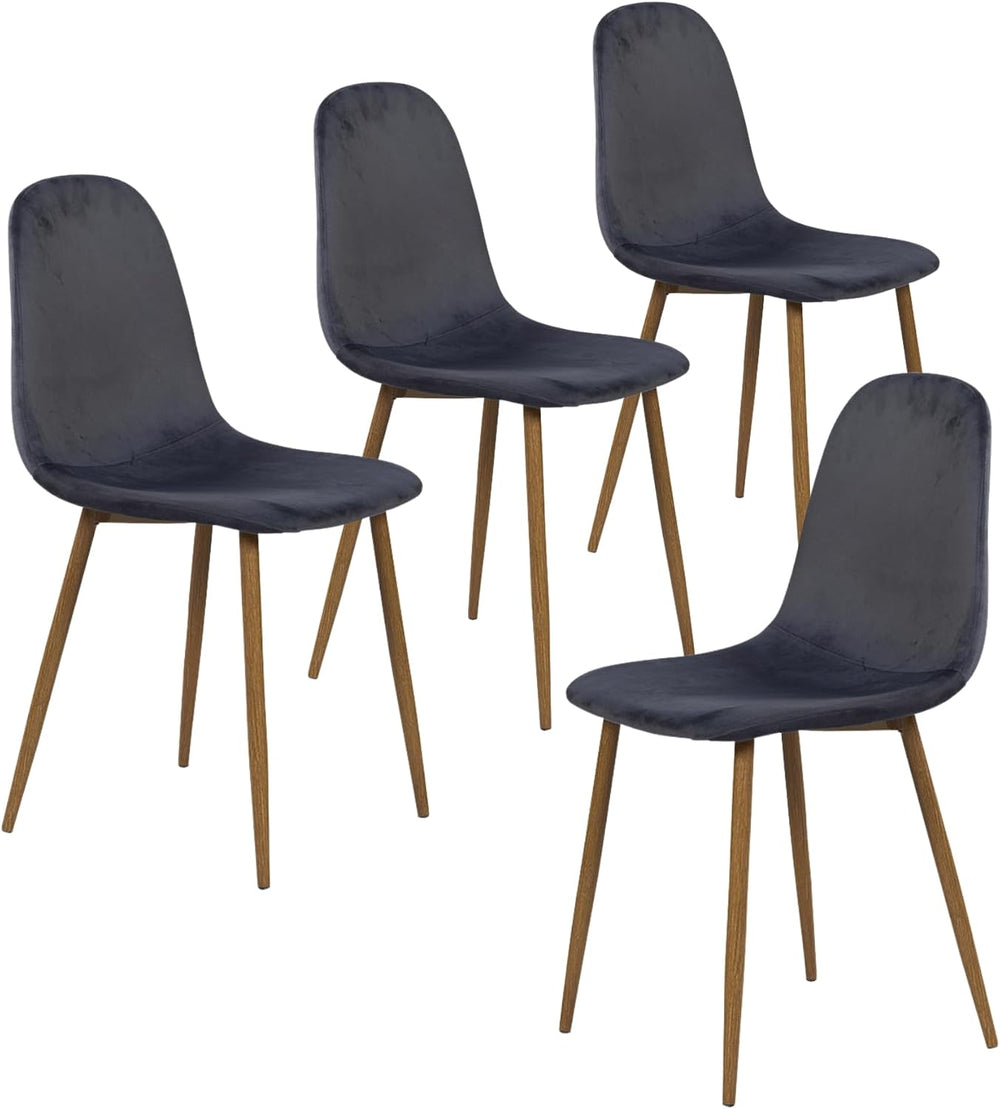Homy Casa Mid-Century Modern Armless Dining Chairs Set, Upholstered with Velv...
