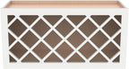Solid Wood RTA Wine Bottle Rack and Wall Cabinet with Lattice Panels - Wine Storage for Bar, Pantry, and Basement - Mocha (Origami White, 30'W 12'D 18'H)