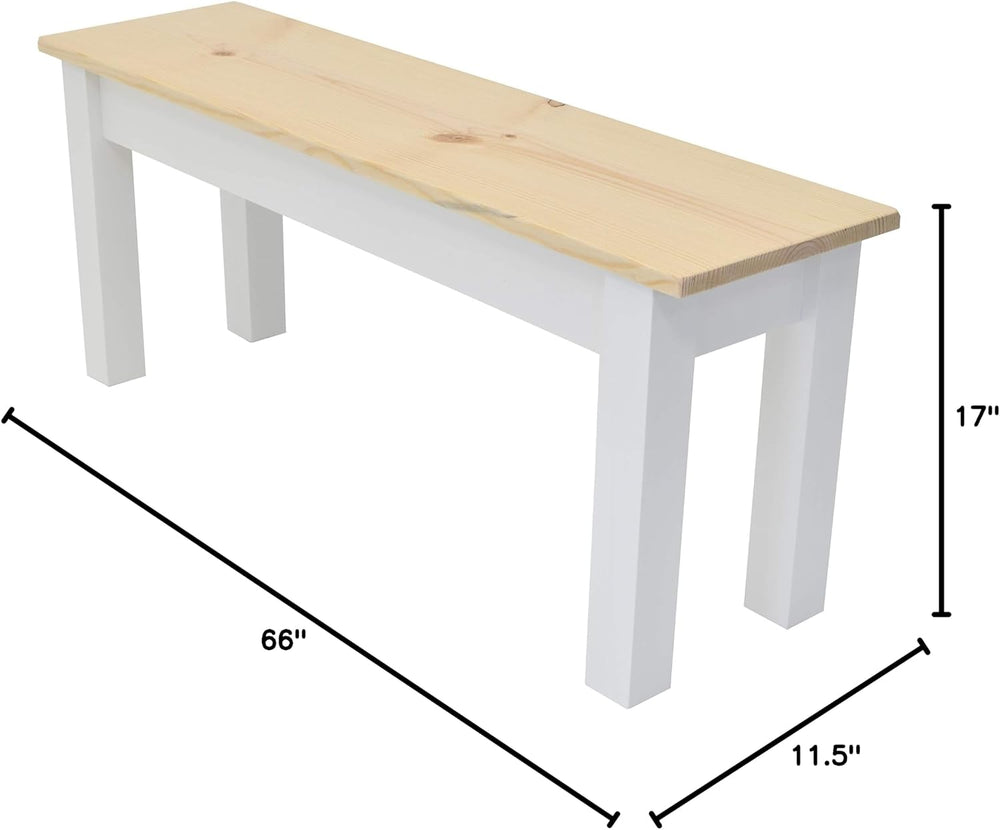 Nantucket Solid Wood Bench (66")