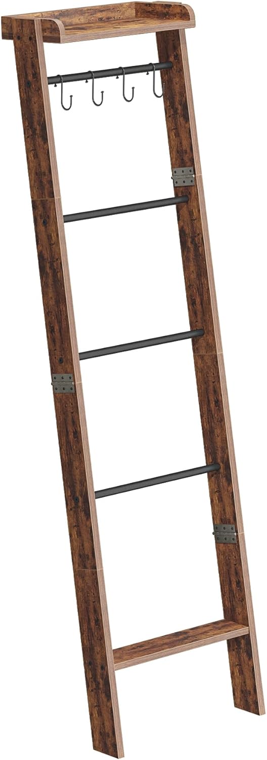 Hzuaneri Blanket Ladder Shelf, Decorative Quilt Rack, 6-Tier Farmhouse Ladder...