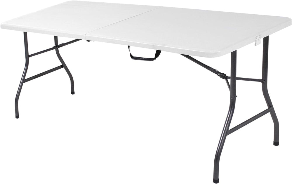 Cosco 6ft Fold-in-Half Blow Molded Folding Table, Indoor/Outdoor, Comfort Han...