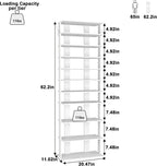 HOMEFORT 10-Tier Corner Shoe Tower - Double Rows, Slim Shoe Stand for 20 Pairs - Entryway, Hallway, Closet (White)
