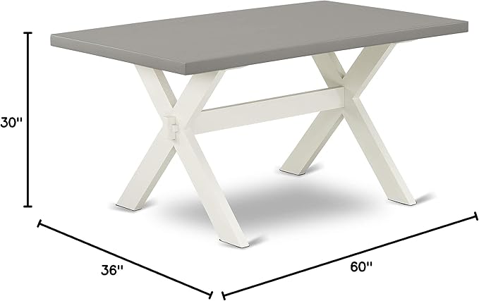 East West Furniture XT096 X-Style Modern Kitchen Table - a Rectangle Dining Table Top with Stylish Legs, 36x60 Inch, Multi-Color
