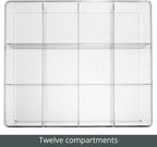 mDesign Plastic 12 Compartment Divided Drawer and Closet Storage Bin - Organizer for Scarves, Socks, Ties Bras, and Underwear - Dress Drawer Organizer, Shelf Organization - Clear