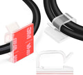 60 PCS XHF 3/4” Adhesive Cable Wire Clips Clear, Outdoor Christmas Light Clips, Cable Staples Cable Management Wire Organizer Cord Holder for Under Desk, Car, Wall, TV PC Ethernet