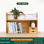 Bamboo Desktop Bookshelf, Small Bookcase for Students on The Desk, Simple Office Desk Bookshelf Organizer, Natural Bamboo Desktop Organizer,Ideal Gift for Family & Friends22.83x7.48x18.11in