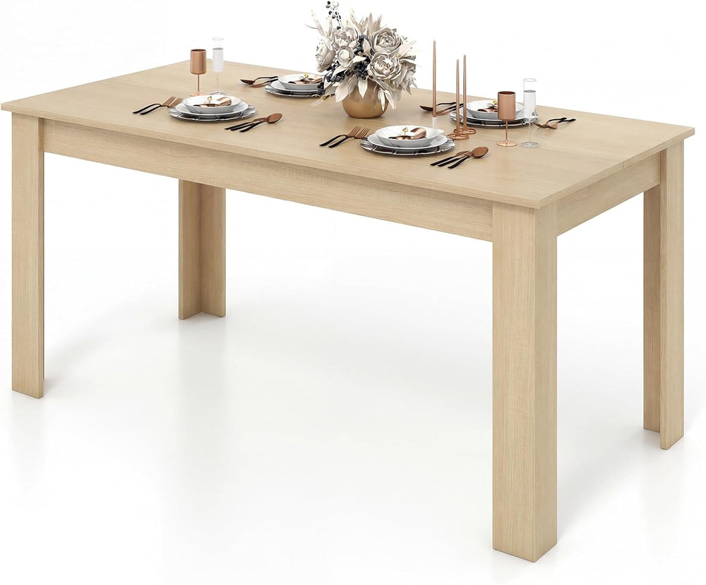 Giantex Dining Table for 4-6, 63" L Large Farmhouse Kitchen Table, Woode...
