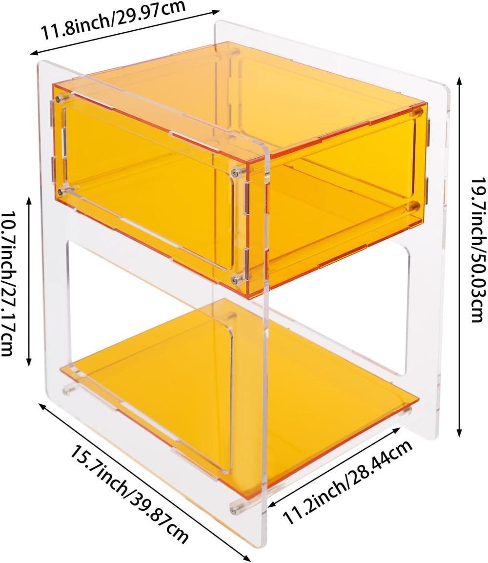 Acrylic Side Table for Living Room, Acrylic Nightstand for Bedroom, Sturdy Co...