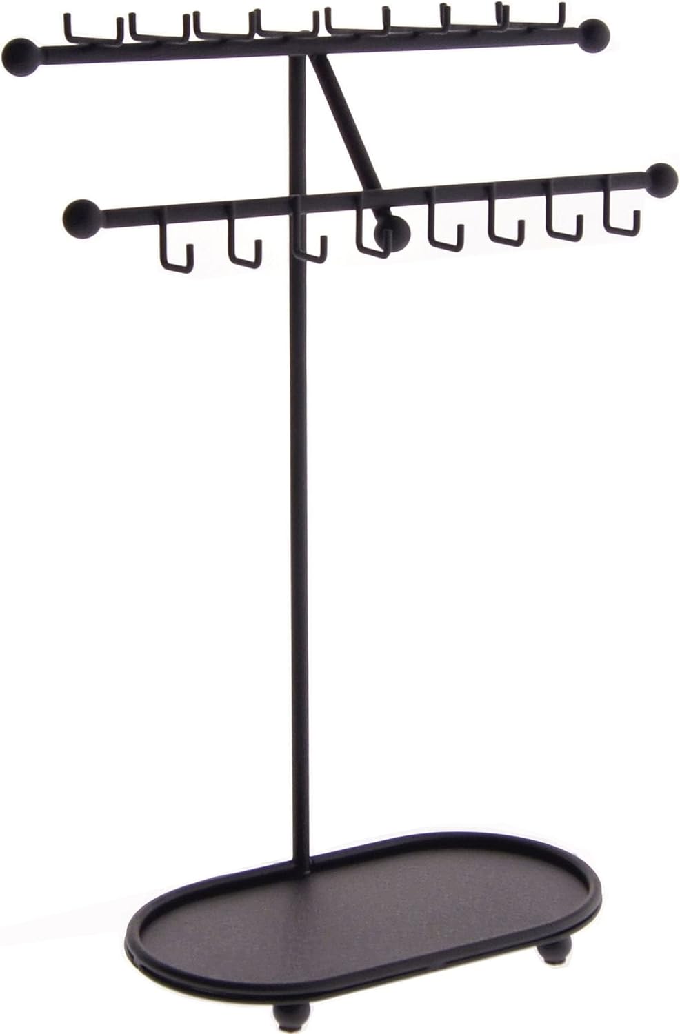 Angelynn's Sturdy Extra Long Necklace Holder Organizer Tall Tabletop Pendant Display Stand, Freestanding Large Capacity Jewelry Tree, Sharisa Black 11 3/4" Wide x 16 1/2" Tall