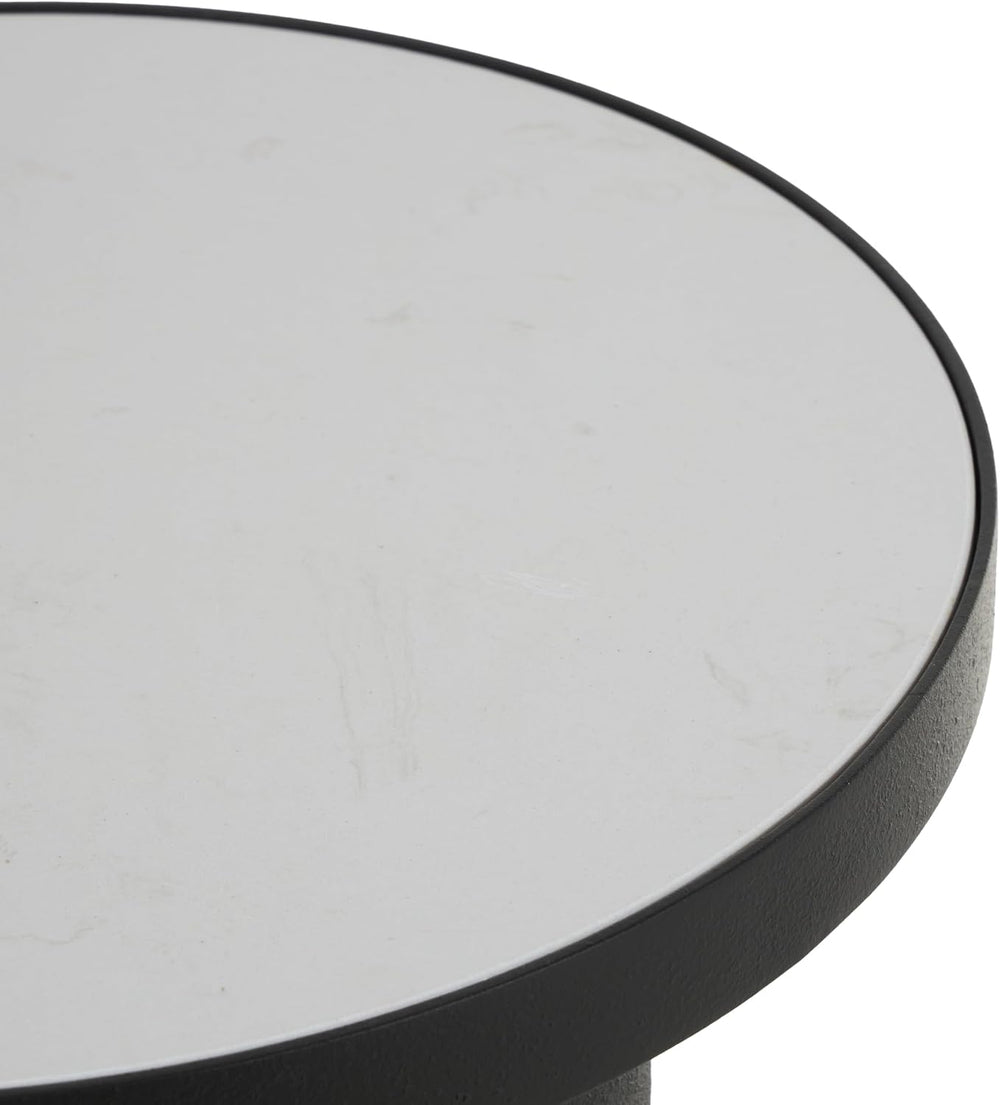 Deco 79 Metal Side End Accent Table End Table with White Marble Tabletop, Sid...