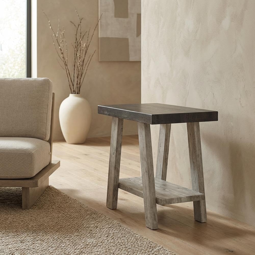 Furnifact Brown, Side Table, MDF Construction, Open Shelf, Durable Home Desig...