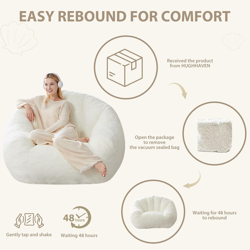 HUGHEAVEN Max Giant Bean Bag Chair, Bean Bag Sofa for Adults & Teens | Ov...