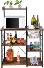 Microwave Stand with Cabinet Hutch for Kitchen with Storage Kitchen Backer Rack and Shelves for Storage Kitchen Storage Organizer