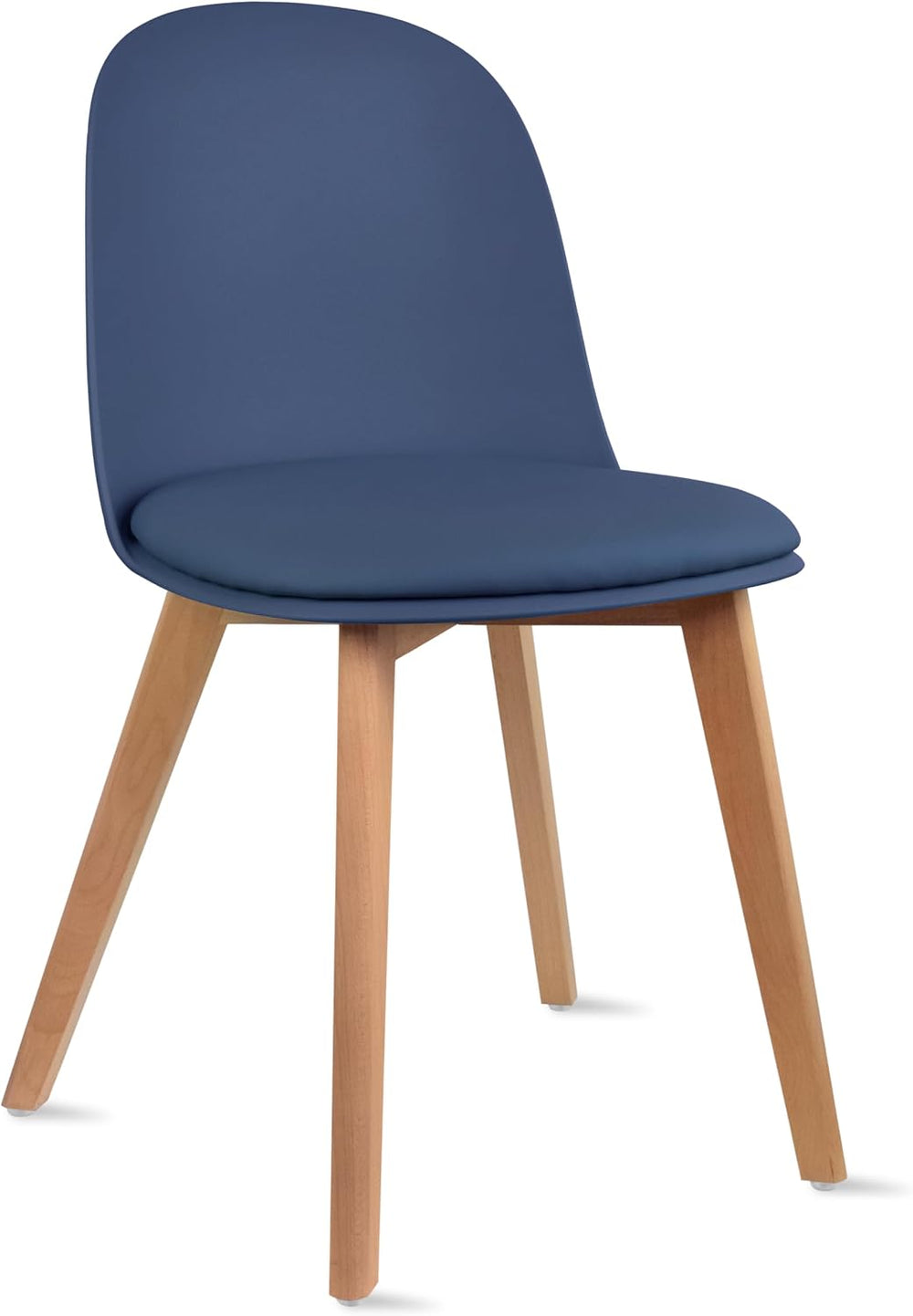 2xhome Set of 2 Modern Armless Dining Chairs | Plastic Shell with PU Leather ...