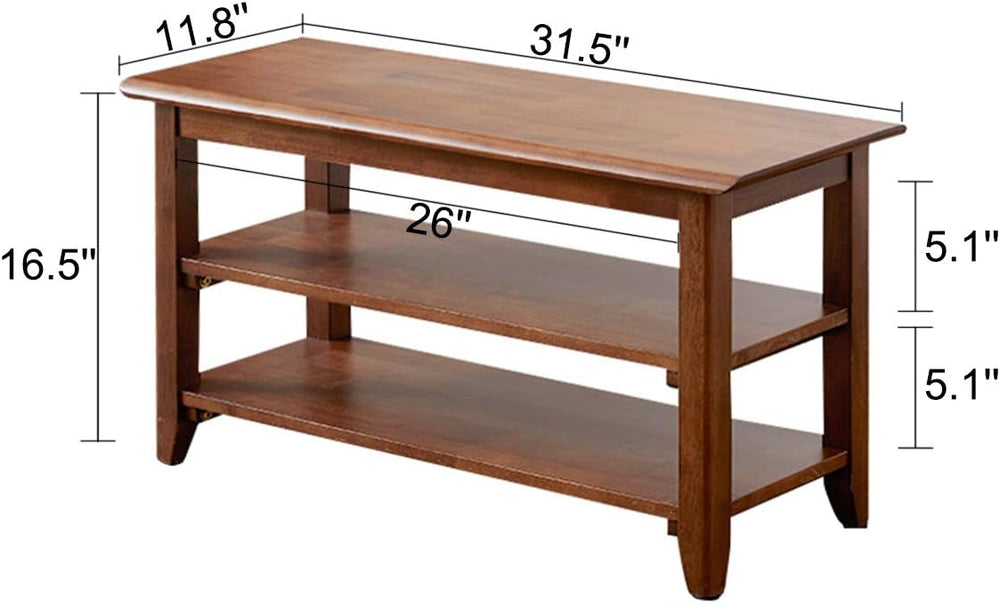 XKZG Shoe Rack Bench Wooden Shoe Storage Bench Rustic Solid Wood Entryway Ben...
