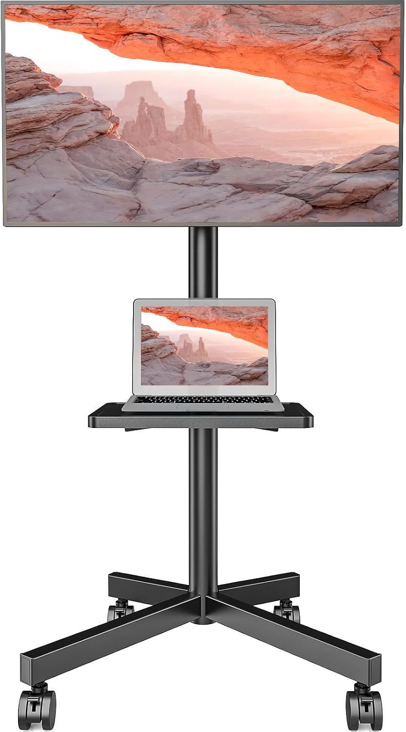 AX WABER Mobile TV Stand for 23-60 Inch LCD LED Flat/Curved Panel Screen TVs,...