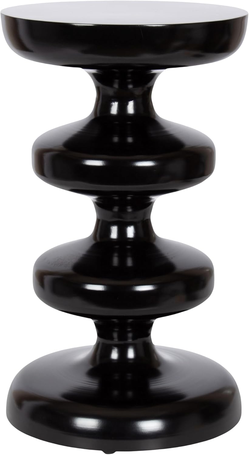 Kate and Laurel Fondi Modern Metal Round Side Table, 12 x 12 x 21, Black, Dor...