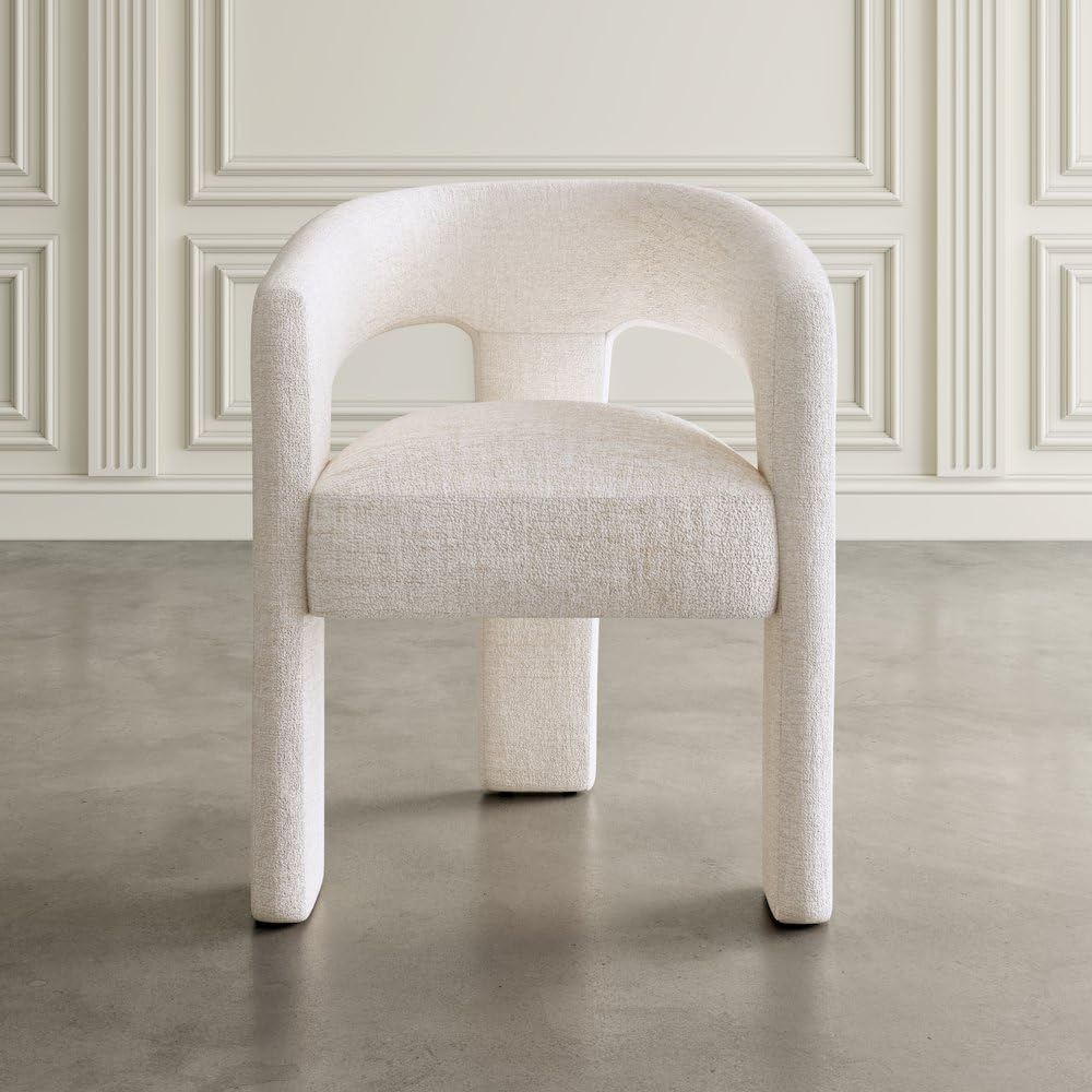 Jofran Gwen Jacquard Upholstered Accent Chair, Modern Luxury Plush Sculptural...
