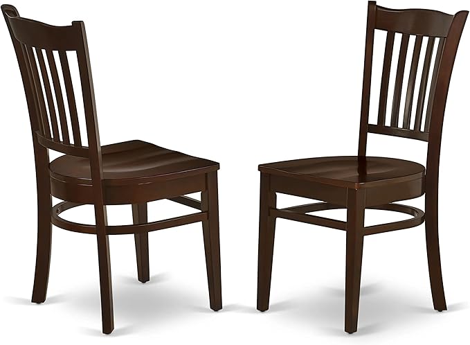 East West Furniture HBGR3-MAH-W 3 Piece Dining Room Table Set Contains a Round Kitchen Table with Pedestal and 2 Dining Chairs, 42x42 Inch, Mahogany