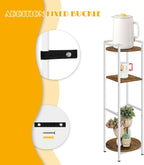 OYEAL Water Dispenser Stand 5 Gallon Water Cooler Jug Storage Rack Water Filter Stand with 2 Storage Shelves, Modern Flower Shelf Display for Home Kitchen Office Space Save, Rustic Brown & White