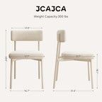 Dining Chair Set of 6 Upholstered Chairs for Kitchen Dining Room Mid Century Modern Table Chairs for Waiting Living Room, White