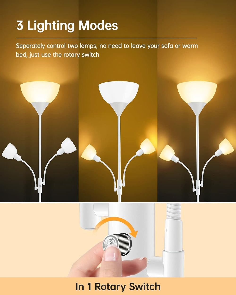 Floor Lamp, Torchiere Floor Lamps for Living Room, 71 Inch Tall Standing Lamp...