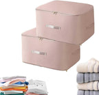 2PCS Ultra Space Saving Self Compression Organizer,Dustproof And Moisture-Proof Compression Storage Bag For King/Queen Comforters, Pillows, Bedding/Quilt, Blanket, Duvet (Pink, X-Large)
