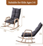 Swegrow Kids' Recliners，Rocker and Stationary Options, Sensory Rocking Chair for Kids & Toddlers，Versatile Floor Chair with Soft Fabric and Stability for Playroom, Bedroom, or Nursery (Gray)