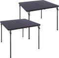 REDCAMP 2PCS 34" Square Folding Card Table with Resin Top | Portable Fold in Half Small Card Tables with Collapsible Legs for Adults Indoor Outdoor Use, Brown