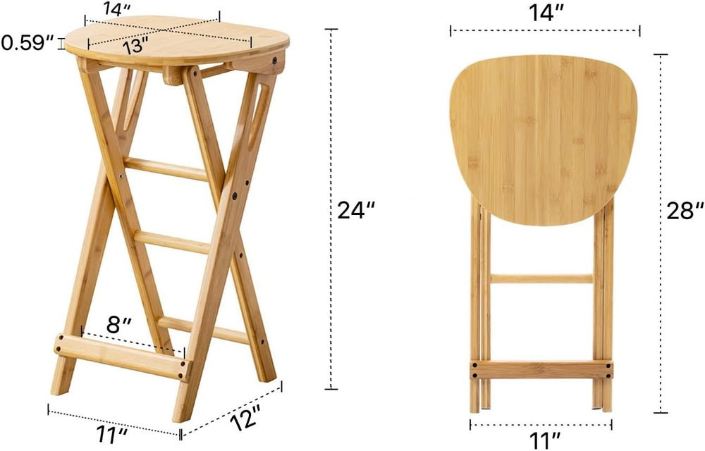 Foldable Stool 24inch Folding Bar Stool Wood Kitchen Stool Without Backrest f...