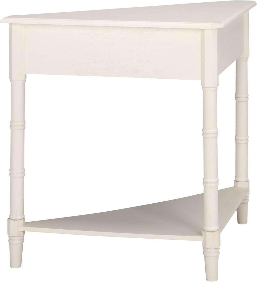 SAFAVIEH Furniture - Gomez 1-Drawer Corner Table - Ivory - Solid Wood - Class...