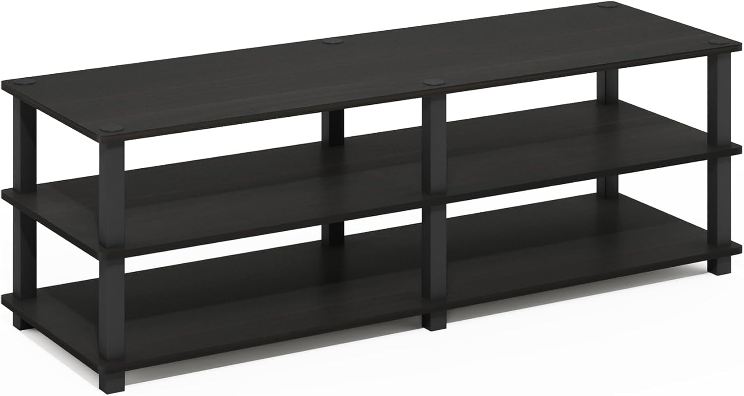 Furinno TURN-S-TUBE Shoe Rack, 3-Tier Shoe Organizer, Shoe Storage Rack with No Tools Assembly, 11.6 x 47.2 x 15.4, for Closet Entryway, Office, Garage, Espresso/Black