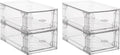 Stackable Pull-Out Storage Drawers，Easily Clean for Craft, and Toy Organization，Plastic Clear Organizer Bins with Handles for Kitchen Undersink，Cabinet，Fridge，Closet，Pantry，Office，Bathroom