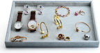 Oirlv Velvet Stackable Jewelry Trays Grids Rings Earrings Bracelet Watch Showcase Display Tray