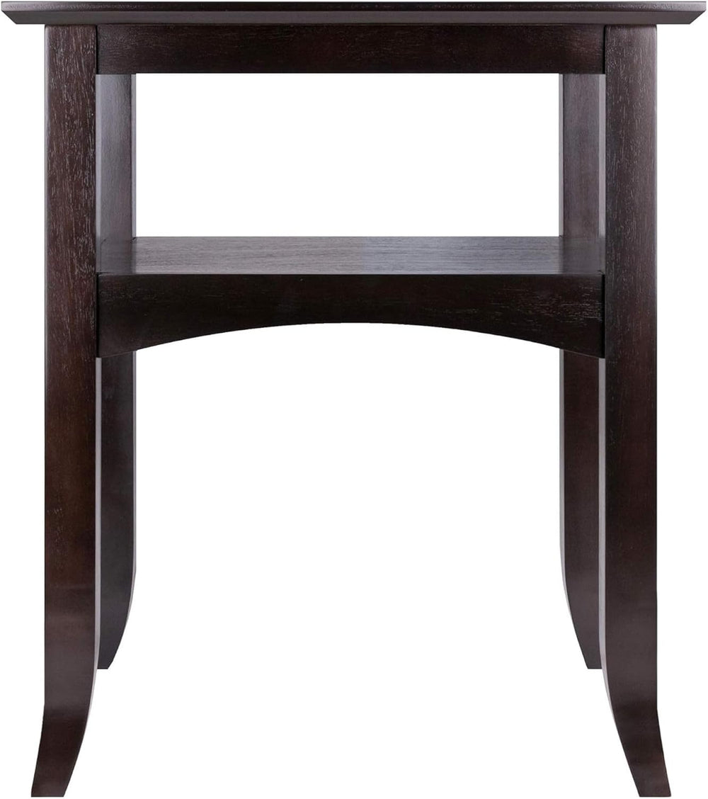 Camden Solid Wood End Table with Lower Shelf, Traditional Side Table for Livi...