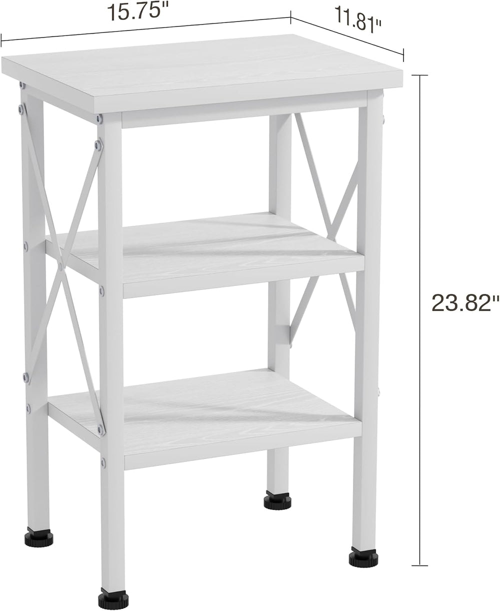VECELO End Side Table Night Stand,X-Design with Storage Shelf for Bedroom,Liv...