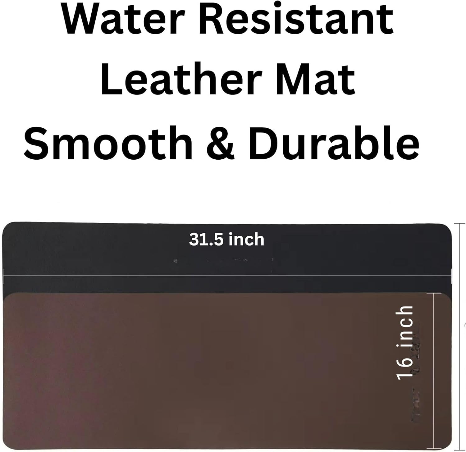 Premium Genuine Leather Desk Mat 31.5" x 15.8" Thick Office Desk Pad with Stitched Edges, Non Slip Rubber Base Large Laptop & Writing Table Pad (Dark Brown)