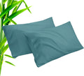Teal Pillow Cases Standard Size 2 Pack, Bamboo Rayon Cooling Pillowcases with Envelope Closure, Cool Breathable Pillow Case for Hot Sleepers & Night Sweats, 20x26 inches
