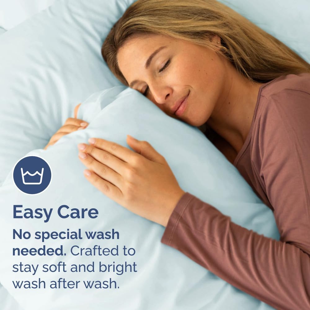 King Pillow Cases - 2 Pack - Super Soft Pillowcase Covers - Envelope Enclosure - Hotel Quality Pillow Protectors - Wrinkle Free, Shrink and Stain Resistant - Machine Washable - 20" x 40" (Ice Blue)